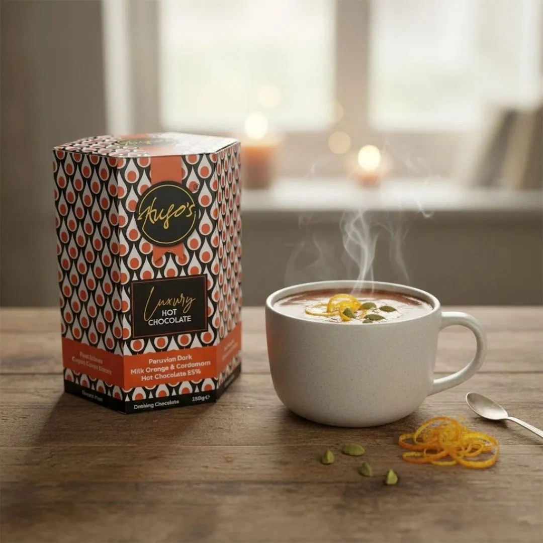 hugos breakfast peruvian dark orange and cardamom hot chocolate