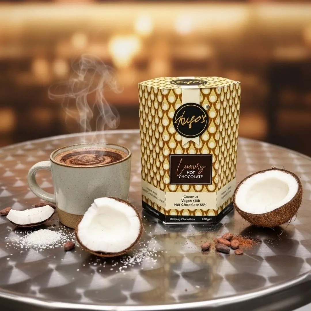 hugos breakfast coconut vegan milk hot chocolate